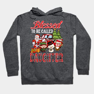 Blessed To Be Called Daughter Christmas Buffalo Plaid Truck Hoodie